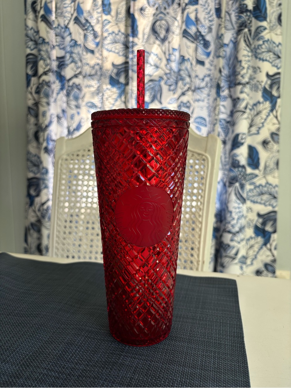 Starbucks Red Jeweled Studded Tumbler 24oz Venti Holiday Cold Cup